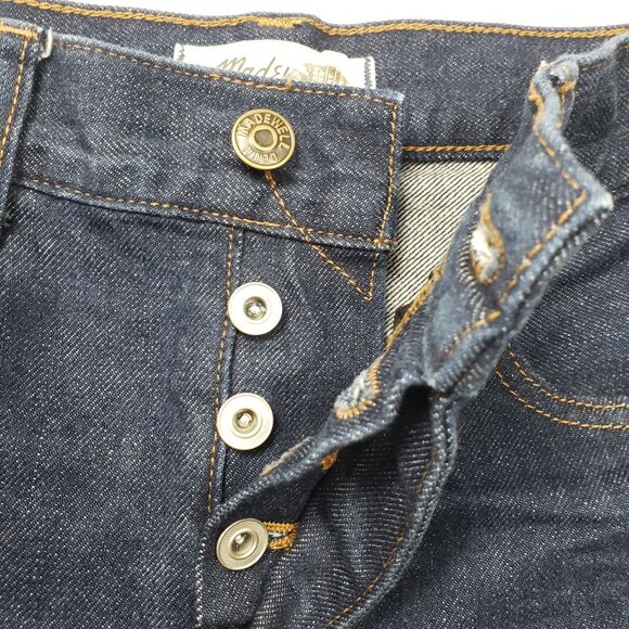 Madewell Low-Slung Baggy Jeans Rinse Wash With Raw Hem Women Size 26 Relaxed Fit - Picture 9 of 16